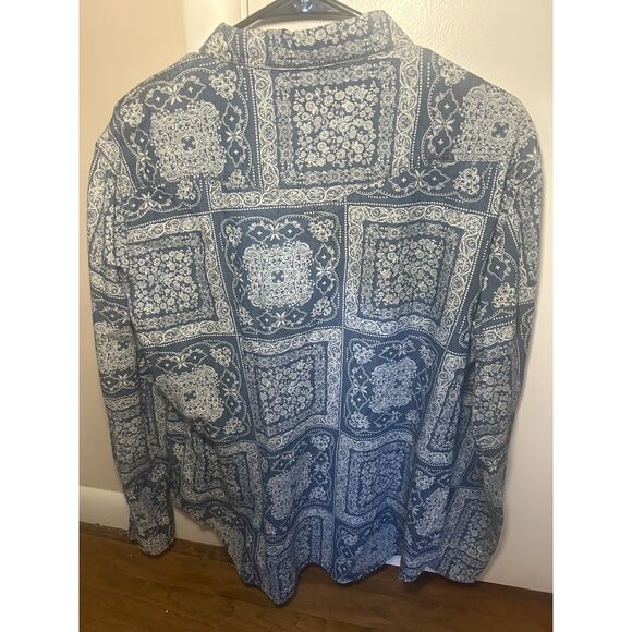 Vintage Panhandle Slim Western Cotton Shirt Bandana Print Button Up Cowgirl XL - Picture 6 of 6